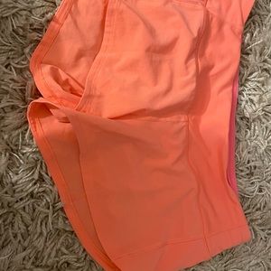 Size 4 Orange Lululemon Speed up shorts